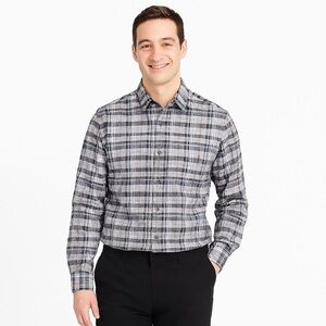 Men's Vince Gray Plaid Button-Up Shirt Size M